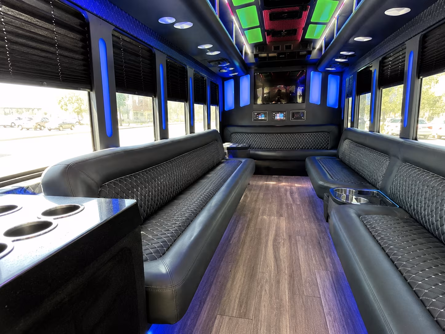 orlando 15 passenger party bus inside