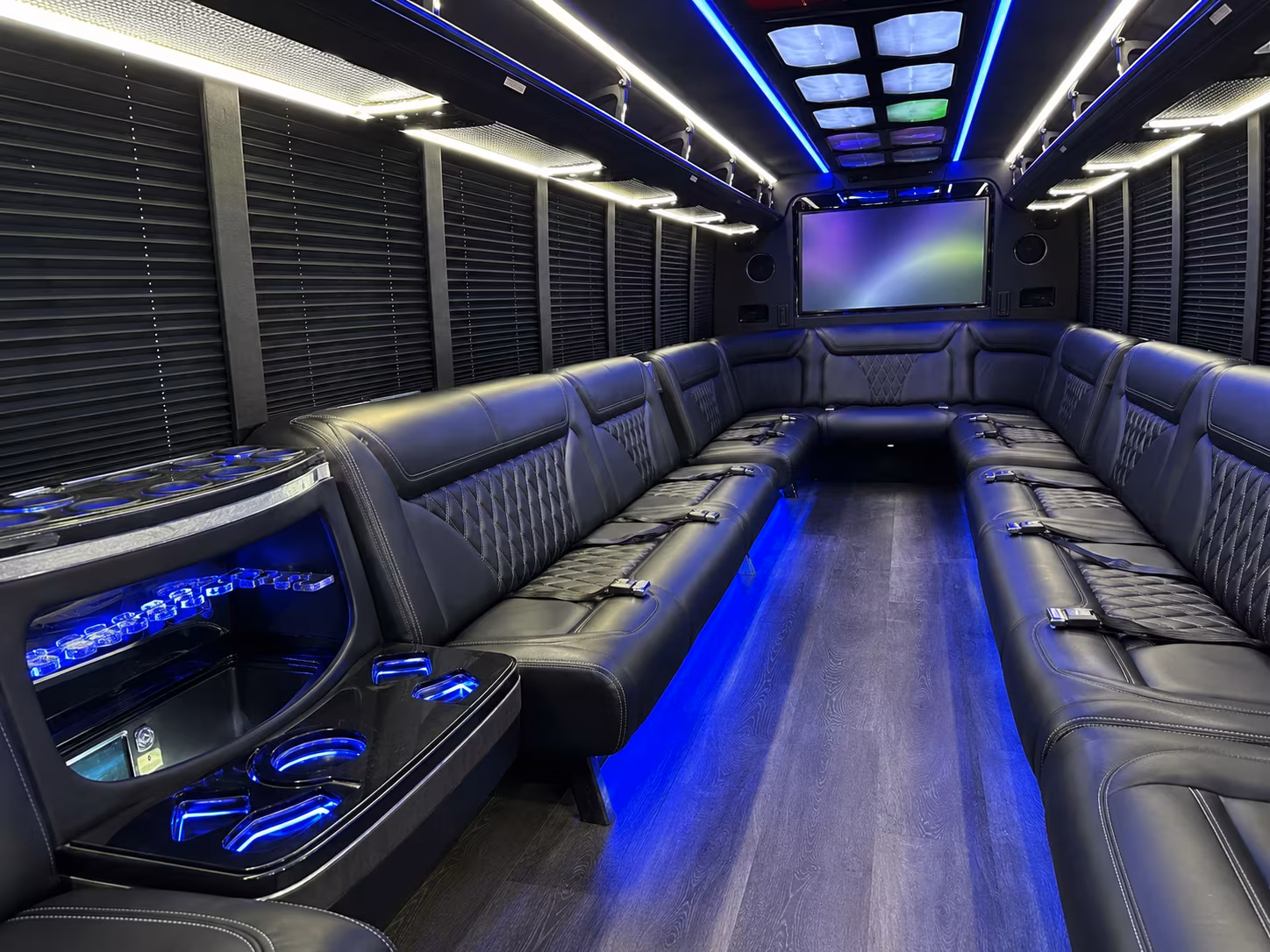orlando 20 passenger party bus inside