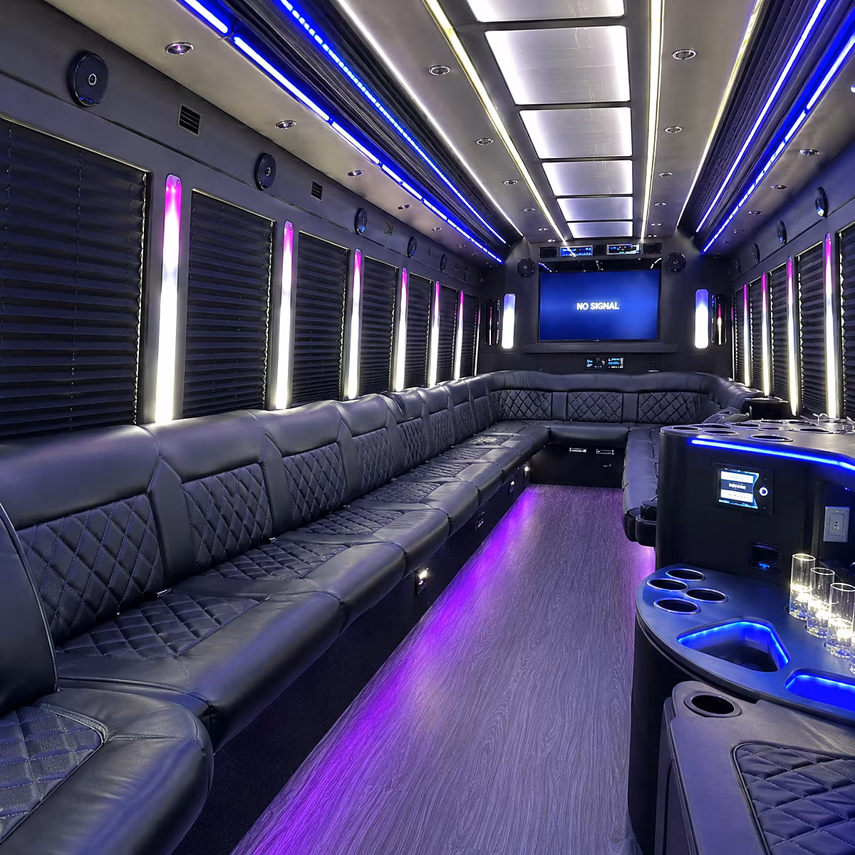 orlando 30 passenger party bus inside