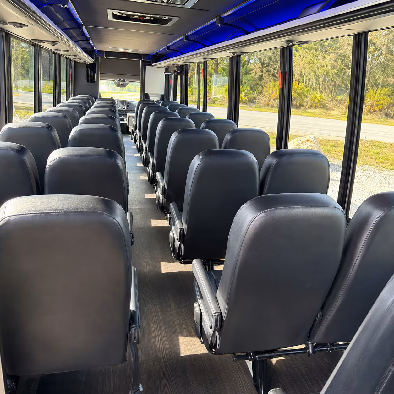 orlando 35 passenger minibus inside