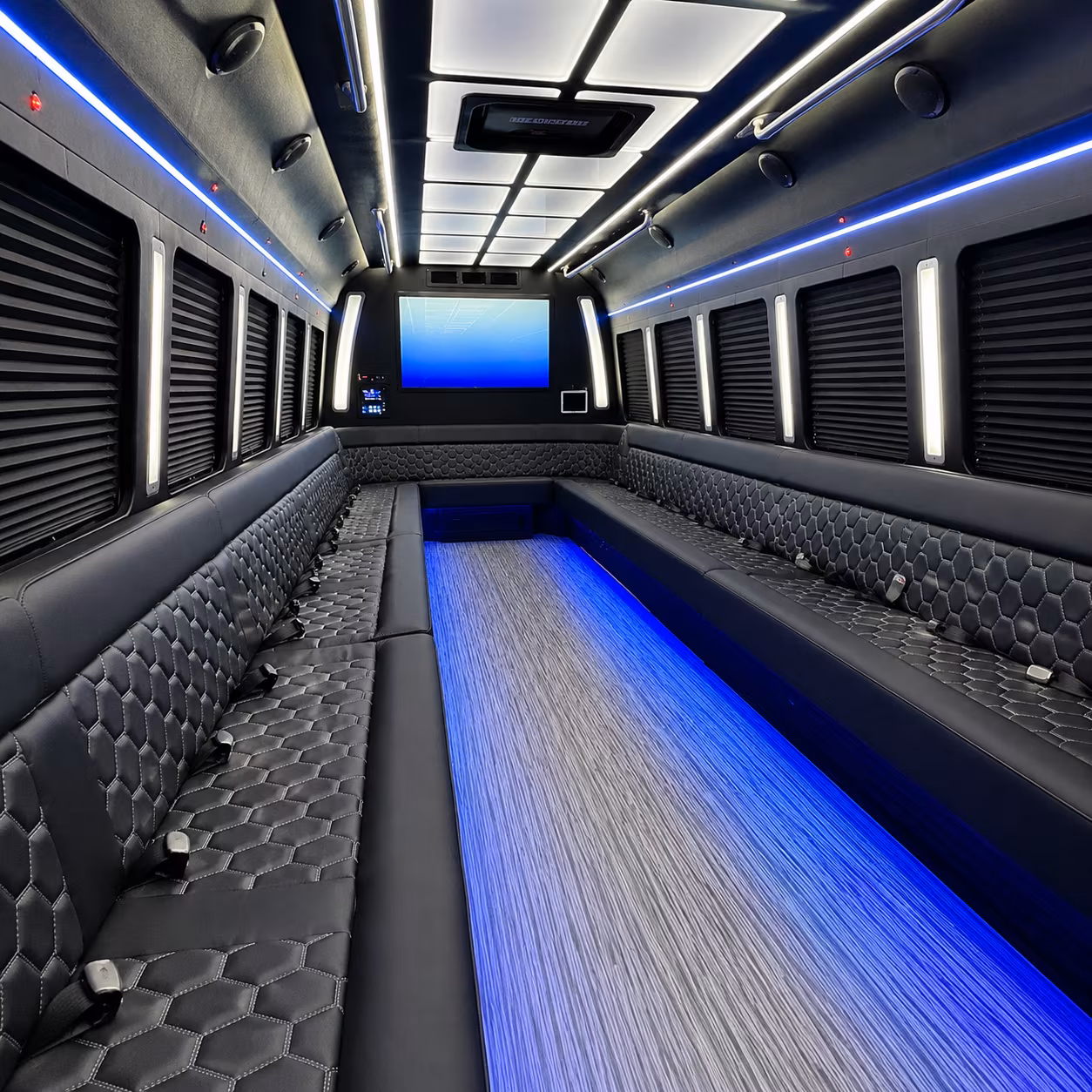 orlando 50 passenger party bus inside